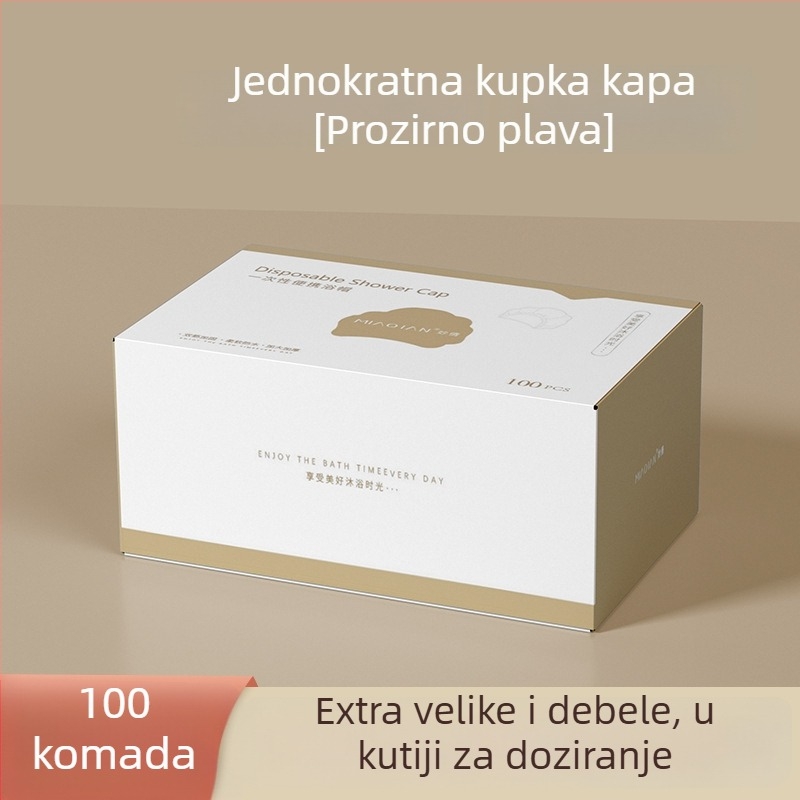 Jednokratna ženska kapa za tuširanje, vodootporna i otporna na masnoće, PE materijal, za kućnu i hotelsku upotrebu