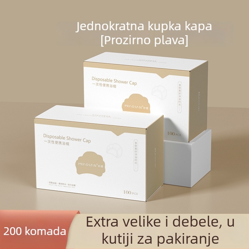 Jednokratna ženska kapa za tuširanje, vodootporna i otporna na masnoće, PE materijal, za kućnu i hotelsku upotrebu
