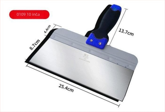 Špatula od nehrđajućeg čelika za žbukanje i izravnavanje površina, čvrsta i otporna na habanje