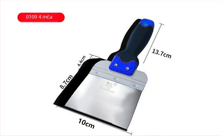 Špatula od nehrđajućeg čelika za žbukanje i izravnavanje površina, čvrsta i otporna na habanje