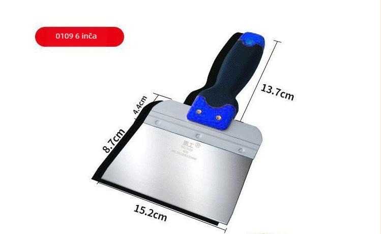 Špatula od nehrđajućeg čelika za žbukanje i izravnavanje površina, čvrsta i otporna na habanje