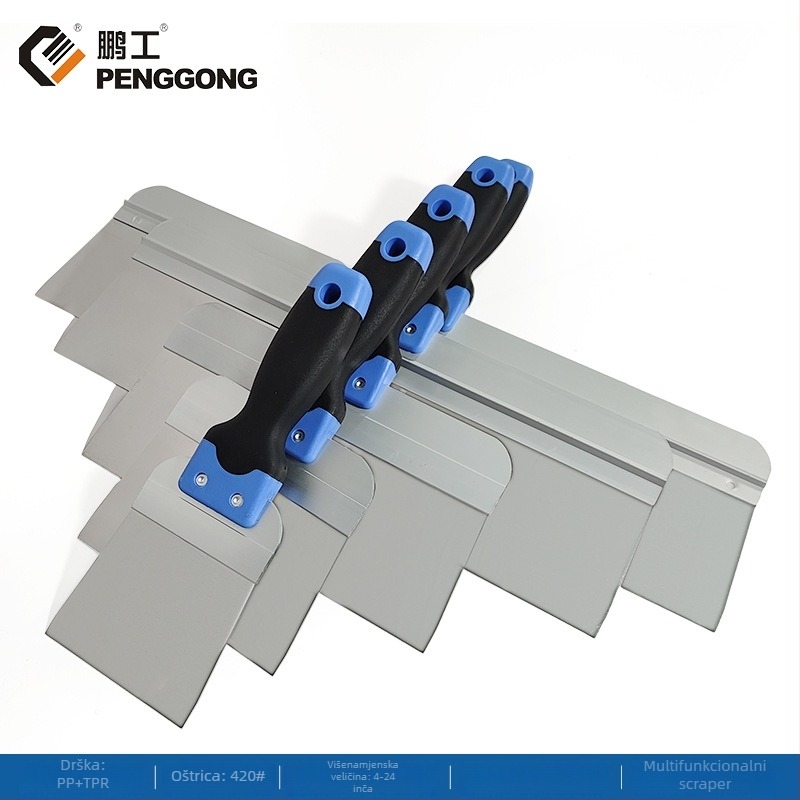 Špatula od nehrđajućeg čelika za žbukanje i izravnavanje površina, čvrsta i otporna na habanje