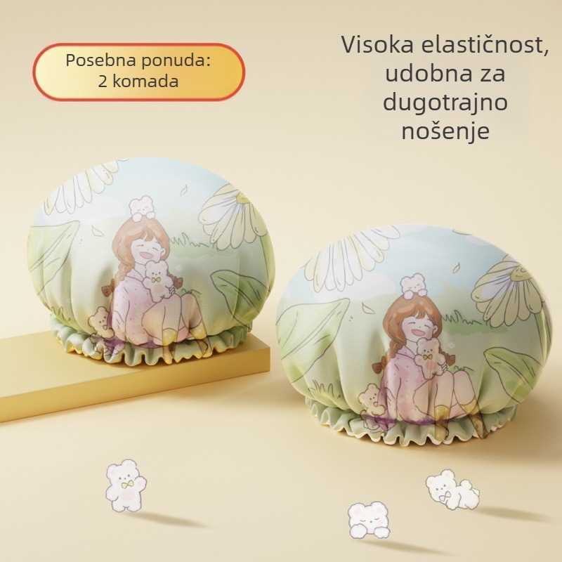 Kupaonska kapa za tuš EVA, trodimenzionalna, vodootporno za djecu, otporna na masnoću i dim, debeo dvostruki sloj