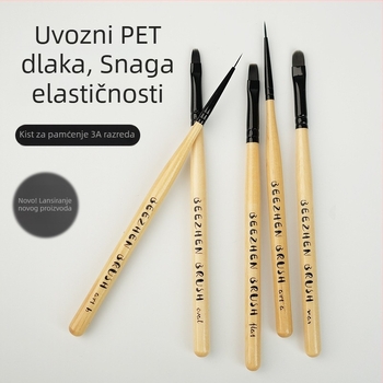 Pen Zhen set četkica za nokte, drvena dugačka drška, 5 komada, japanski stil