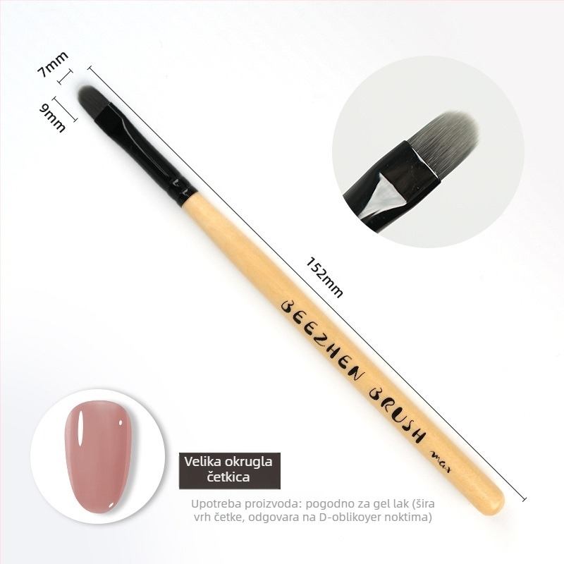 Pen Zhen set četkica za nokte, drvena dugačka drška, 5 komada, japanski stil