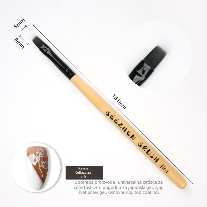 Pen Zhen set četkica za nokte, drvena dugačka drška, 5 komada, japanski stil