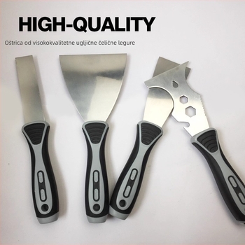 Rolling Dog Nož za špachtlu od karbonskog čelika – pločasti tip, za struganje boje sa zidova, višestruka namjena