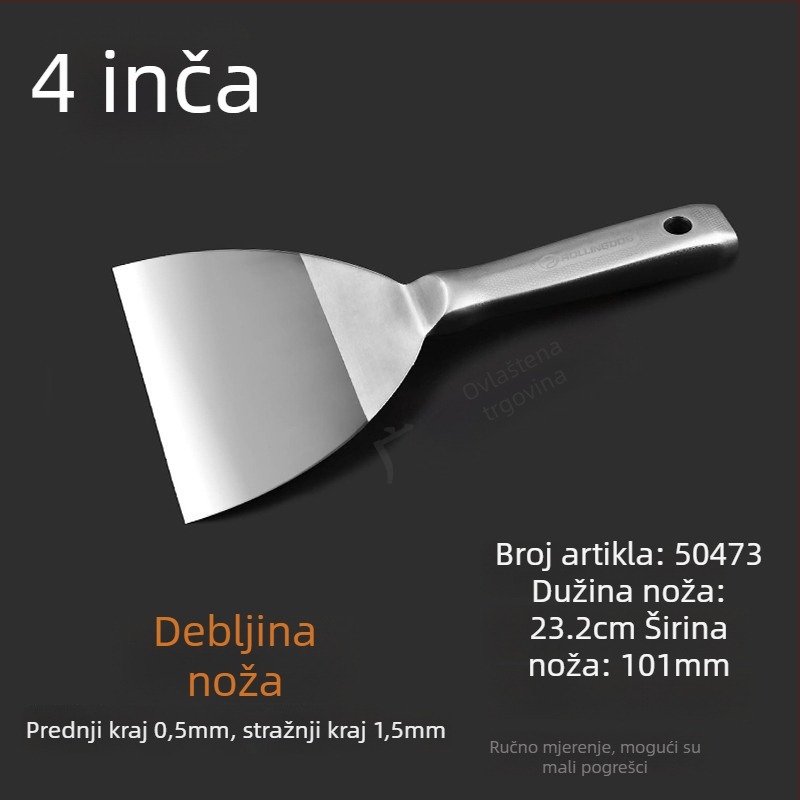 Rolling Dog špatula za kit od nehrđajućeg čelika, ravni tip noža, izdržljiva za dekorativne građevine