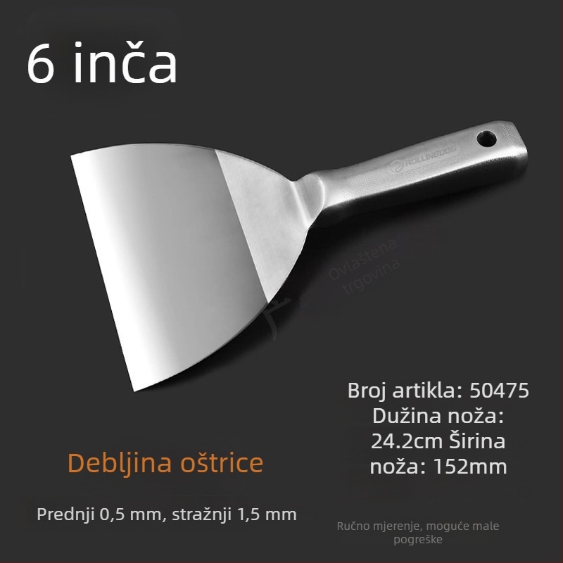 Rolling Dog špatula za kit od nehrđajućeg čelika, ravni tip noža, izdržljiva za dekorativne građevine