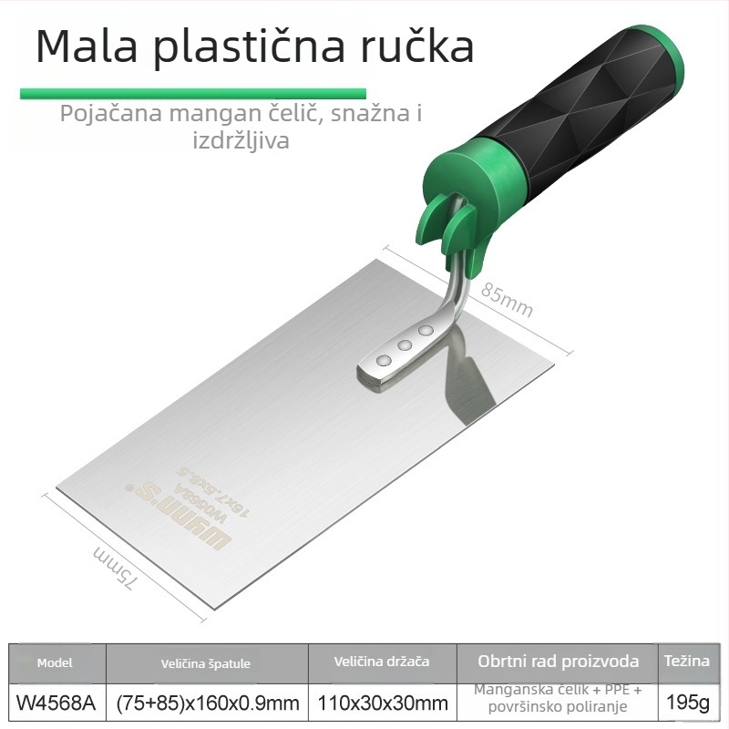 Power Lion zubasta gleter lopatica – plastična, za žbukanje, pločice i kutne zidarske radove