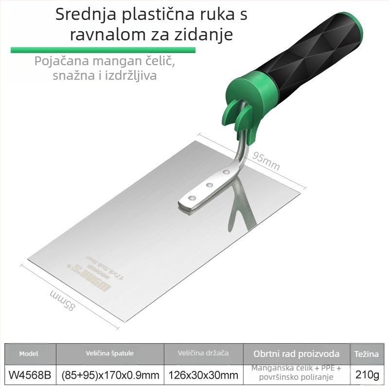 Power Lion zubasta gleter lopatica – plastična, za žbukanje, pločice i kutne zidarske radove