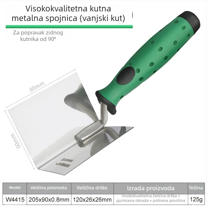 Power Lion zubasta gleter lopatica – plastična, za žbukanje, pločice i kutne zidarske radove