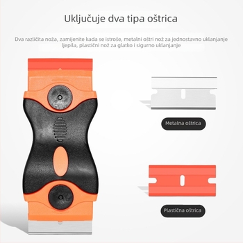 Set alata za čišćenje s nožem-špachtlom — oštrica od 45# čelika, plastična drška, namijenjen uklanjanju ljepila s zaslona mobitela i autofolija