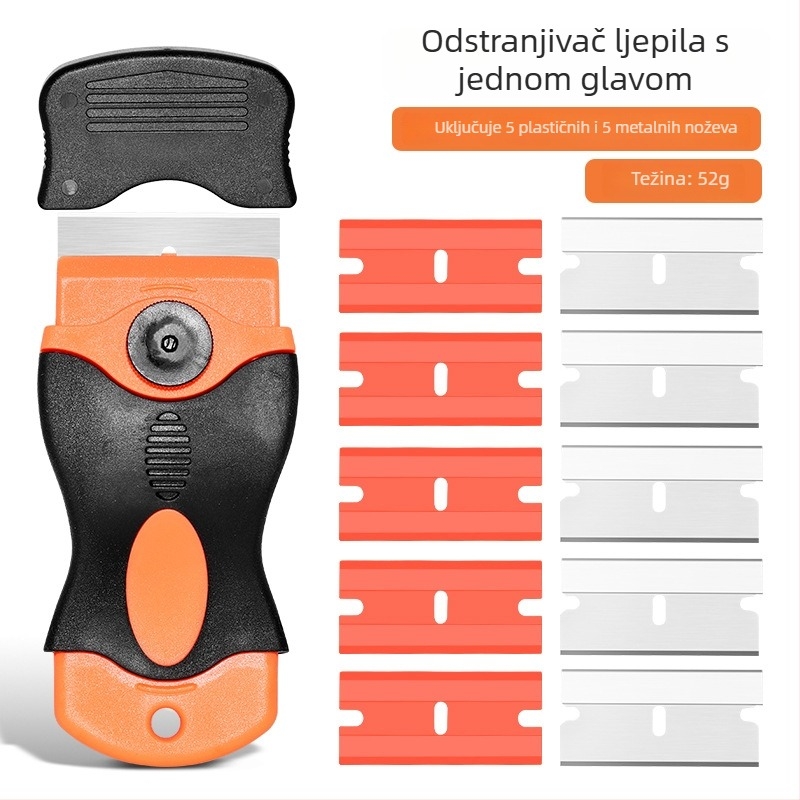 Set alata za čišćenje s nožem-špachtlom — oštrica od 45# čelika, plastična drška, namijenjen uklanjanju ljepila s zaslona mobitela i autofolija