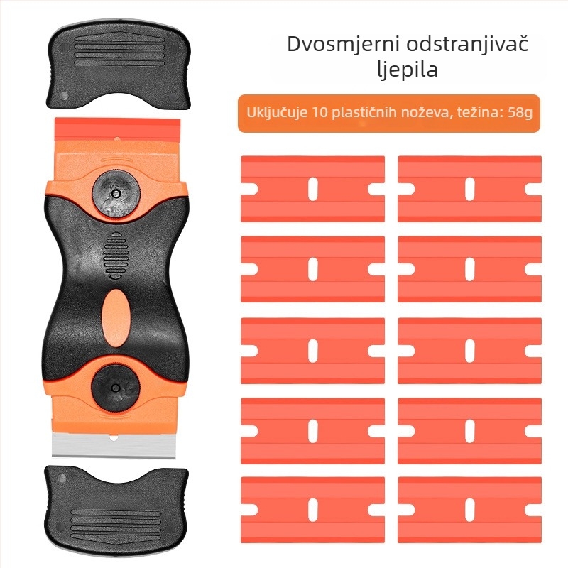 Set alata za čišćenje s nožem-špachtlom — oštrica od 45# čelika, plastična drška, namijenjen uklanjanju ljepila s zaslona mobitela i autofolija