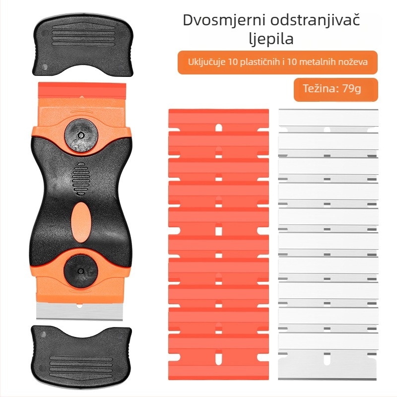 Set alata za čišćenje s nožem-špachtlom — oštrica od 45# čelika, plastična drška, namijenjen uklanjanju ljepila s zaslona mobitela i autofolija