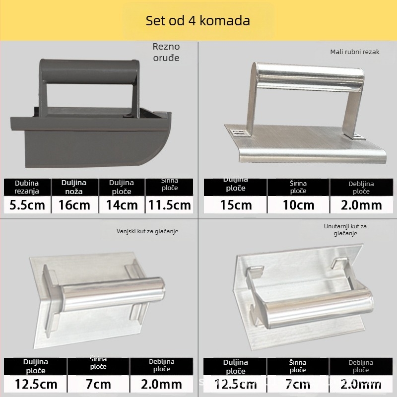 Jiuchuan nehrđajući čelični kutni nož za niveliranje unutarnjih i vanjskih kutova – alat za žbukanje betona