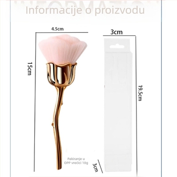 Četkica za šminku s aluminijskom drškom, sintetička vlakna, duga drška, u pakiranju s torbom, Pomelo man