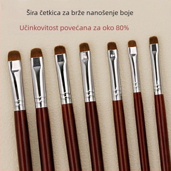 Profesionalna četkica za manikuru za francusku manikuru, dvostruka primjena za gel-lak i crtanje točkica, drška od drveta