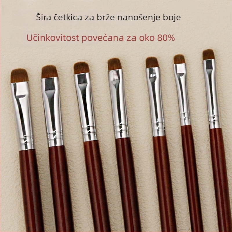 Profesionalna četkica za manikuru za francusku manikuru, dvostruka primjena za gel-lak i crtanje točkica, drška od drveta
