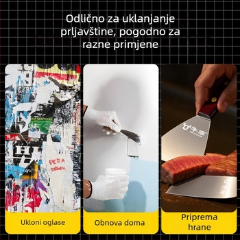 Špatula za špakanje od nehrđajućeg čelika s drvenom ručkom - poboljšana debela ravna lopatica, višenamjenski alat