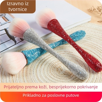 Četkica za šminku s vlaknima od umjetnih vlakana i metalnom ručkom, pakirana u jedinstvenom pakiranju, 1-djelni set