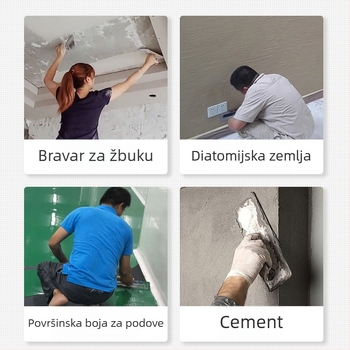 Lu Feng žbukarska špatula od nehrđajućeg čelika s drvenom ručkom – brušenje, za kućne renovacije i građevinske radove