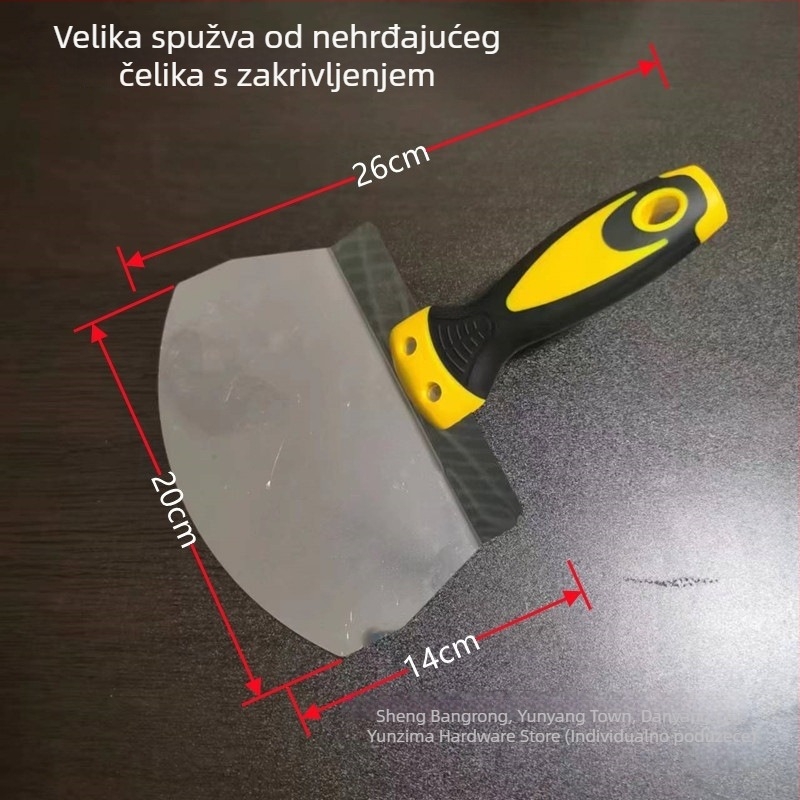 Špatula za malter od nehrđajućeg čelika s kapom u obliku ventilatora i lukom špatule za žbukanje