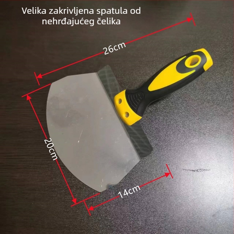 Špatula za malter od nehrđajućeg čelika s kapom u obliku ventilatora i lukom špatule za žbukanje