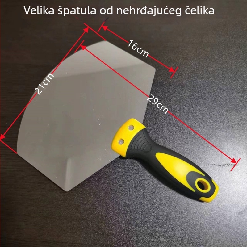 Špatula za malter od nehrđajućeg čelika s kapom u obliku ventilatora i lukom špatule za žbukanje