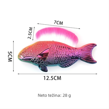 Četkica za šminkanje morska sirena, sintetička vlakna, plastična drška, PVC kutija, jedan set