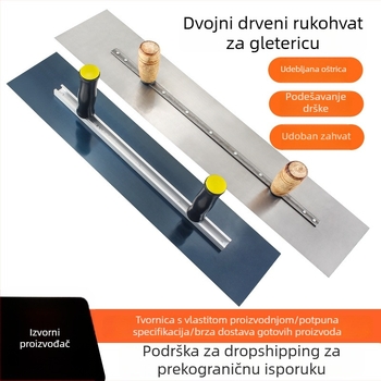 Dvoručna lopatica za žbukanje s manganovim čeličnim osnovnim pločom za graditeljstvo