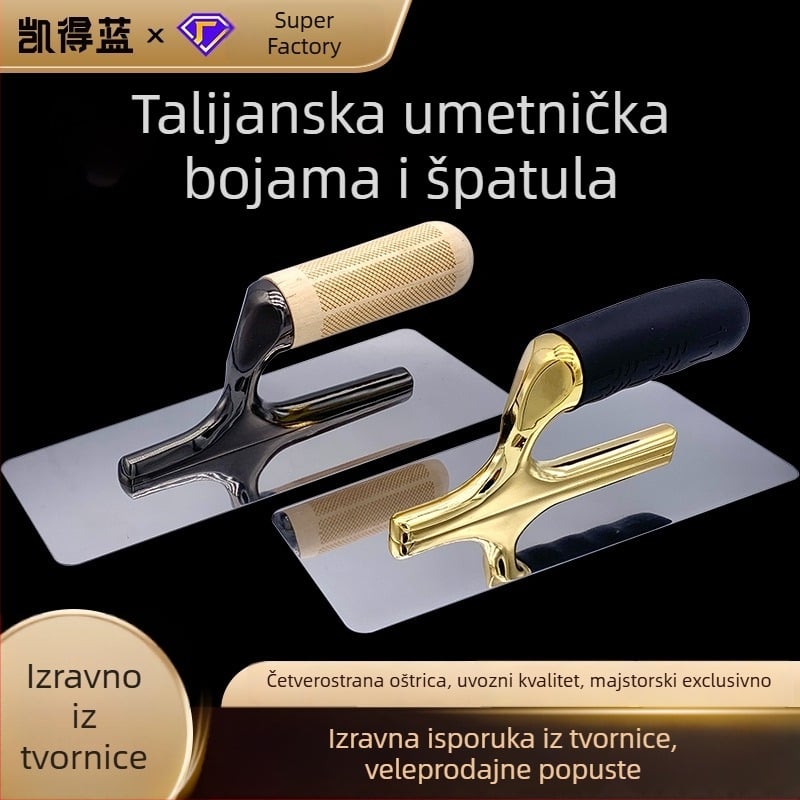 KADLAN lopatica za malteriranje, nehrđajući čelik, zaobljeni kutovi i četverostrana rub, za umjetničko bojanje i diatomska smjesa