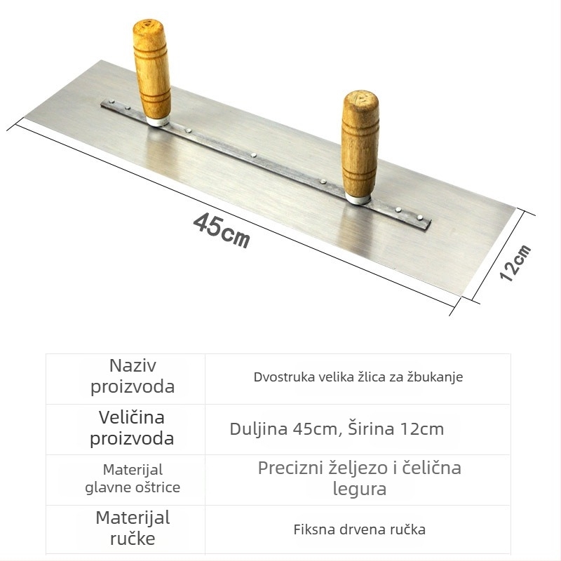 Dvostruki držač plosnatog glett špatule za gletanje, debljina noža 0,5 mm, serija plosnatih noževa