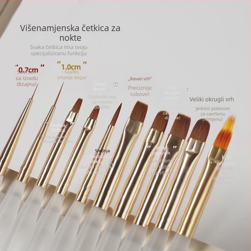 Pero za umjetnost noktiju i četkica s akrilnom drškom, 1 set, porijeklo Zhejiang