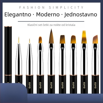 GUYO Set za nokte s dijamantnim štapićem, kristalnim olovkom i četkom od životinjske dlake