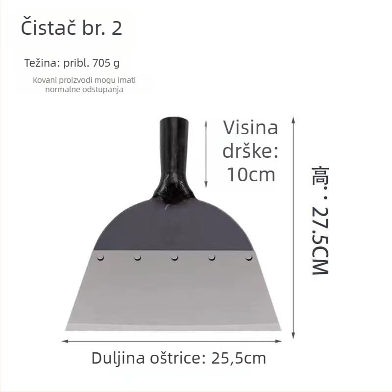 Višenamjenski alat za zidne radove s špahtlom od nehrđajućeg čelika, produžena drvena drška