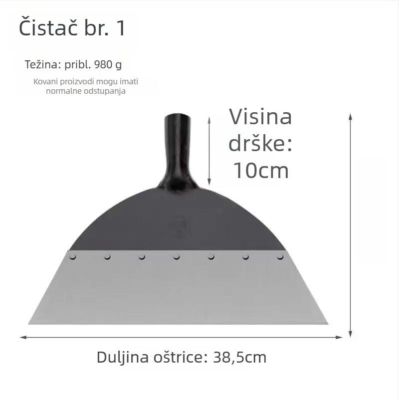 Višenamjenski alat za zidne radove s špahtlom od nehrđajućeg čelika, produžena drvena drška