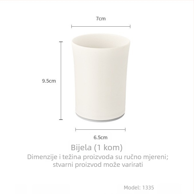 Višenamjenski držač za četkice za zube s čašom za ispiranje i zaštitnim poklopcem za zube — montaža bez bušenja, mogućnost otiska loga