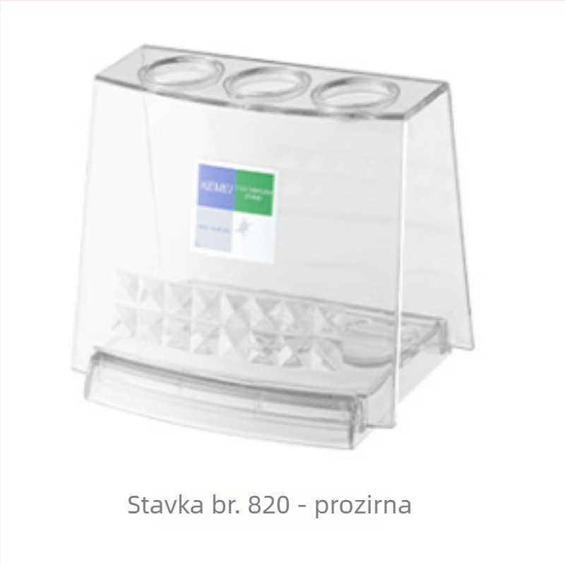 Višenamjenski držač za četkice za zube s čašom za ispiranje i zaštitnim poklopcem za zube — montaža bez bušenja, mogućnost otiska loga