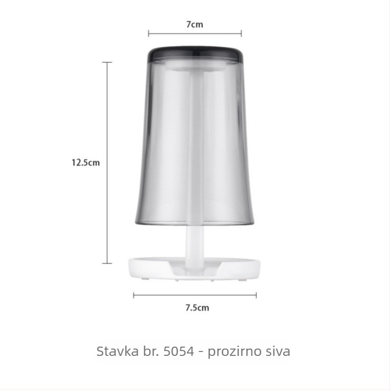 Višenamjenski držač za četkice za zube s čašom za ispiranje i zaštitnim poklopcem za zube — montaža bez bušenja, mogućnost otiska loga