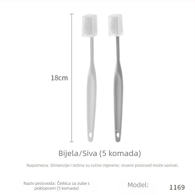 Višenamjenski držač za četkice za zube s čašom za ispiranje i zaštitnim poklopcem za zube — montaža bez bušenja, mogućnost otiska loga