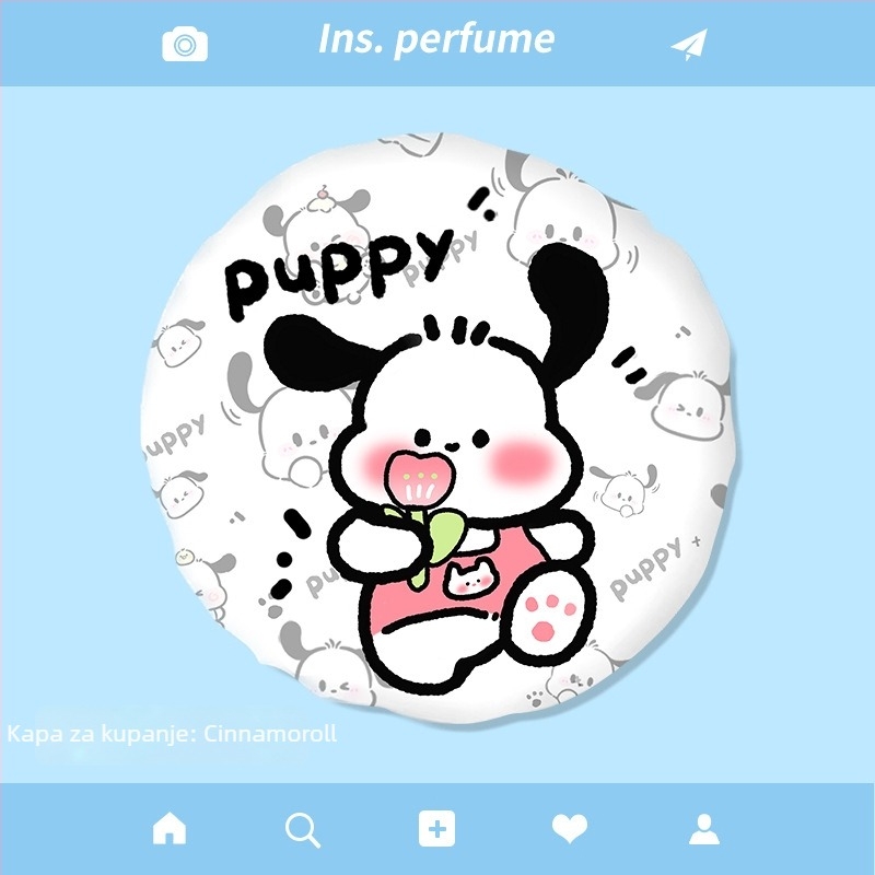 Tuš kapa s karikaturom, vodootporna, dvostruko slojevita, PVC, višekratna uporaba, mogućnost prilagođavanja