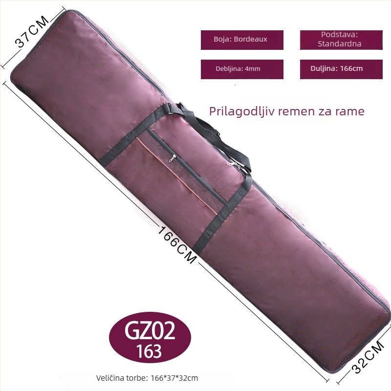 Zaštitna futrola za Guzheng – PU obloga, zakrivljeni kaiš za rame, branda Unique, izlazak ljeta 2024, pogodna za izvankampus treninge.