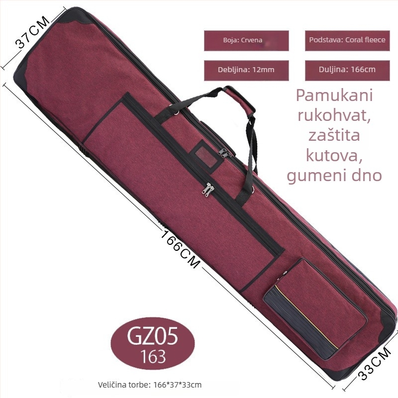 Zaštitna futrola za Guzheng – PU obloga, zakrivljeni kaiš za rame, branda Unique, izlazak ljeta 2024, pogodna za izvankampus treninge.