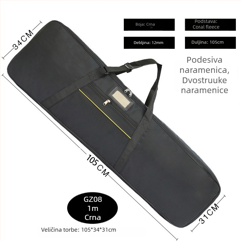 Zaštitna futrola za Guzheng – PU obloga, zakrivljeni kaiš za rame, branda Unique, izlazak ljeta 2024, pogodna za izvankampus treninge.