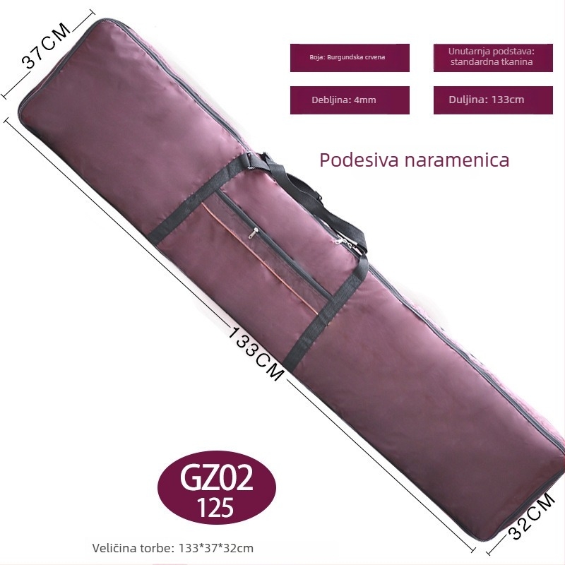 Zaštitna futrola za Guzheng – PU obloga, zakrivljeni kaiš za rame, branda Unique, izlazak ljeta 2024, pogodna za izvankampus treninge.