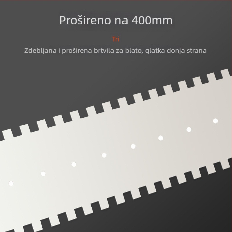 Zubna špatula za keramičke pločice i žbukanje, kvadratni i nazubljeni zubi, debljina 0,8 mm, marke Kemaixin