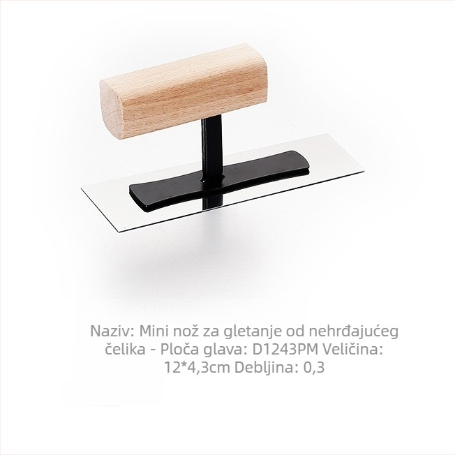 Shuaining nehrđajući čelik lopatica za diatomski mort – ravna oštrica za mikrocement