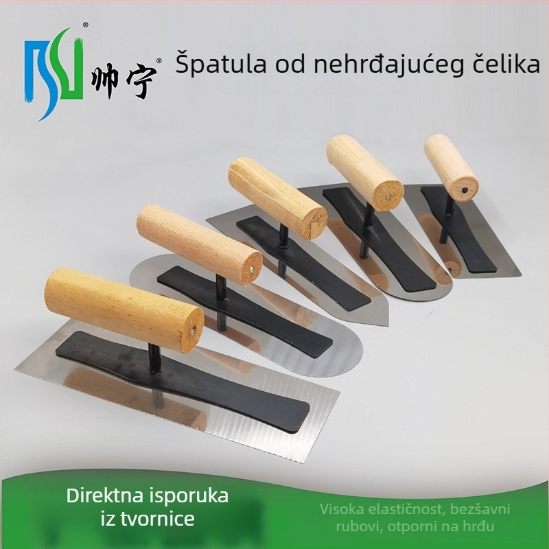 Shuaining nehrđajući čelik lopatica za diatomski mort – ravna oštrica za mikrocement